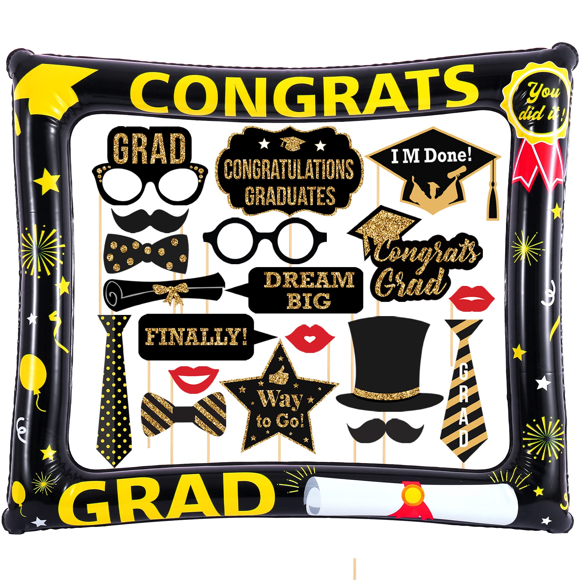 KatchOn 2025 Graduation Photo Booth Props - 20-Pack Large 30 Inch Photo Frame & Decorations | Graduation Party Supplies for Photoshoot, Ceremony & Celebration | Perfect for Graduation Parties, School Events & Yearbook Photos