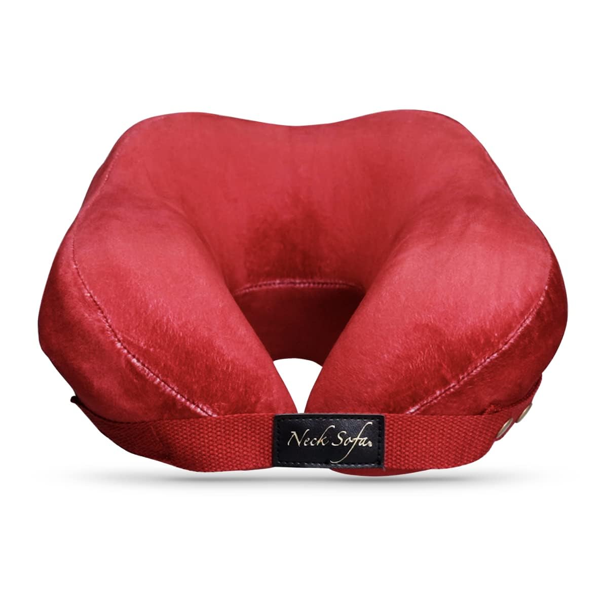 Best Chiropractor Recommended Neck Pillow for Pain Relief - Memory Foam Cervical Support Pillow with Lumbar Support (Burgundy) - Ideal for Travel, Office & Home Use