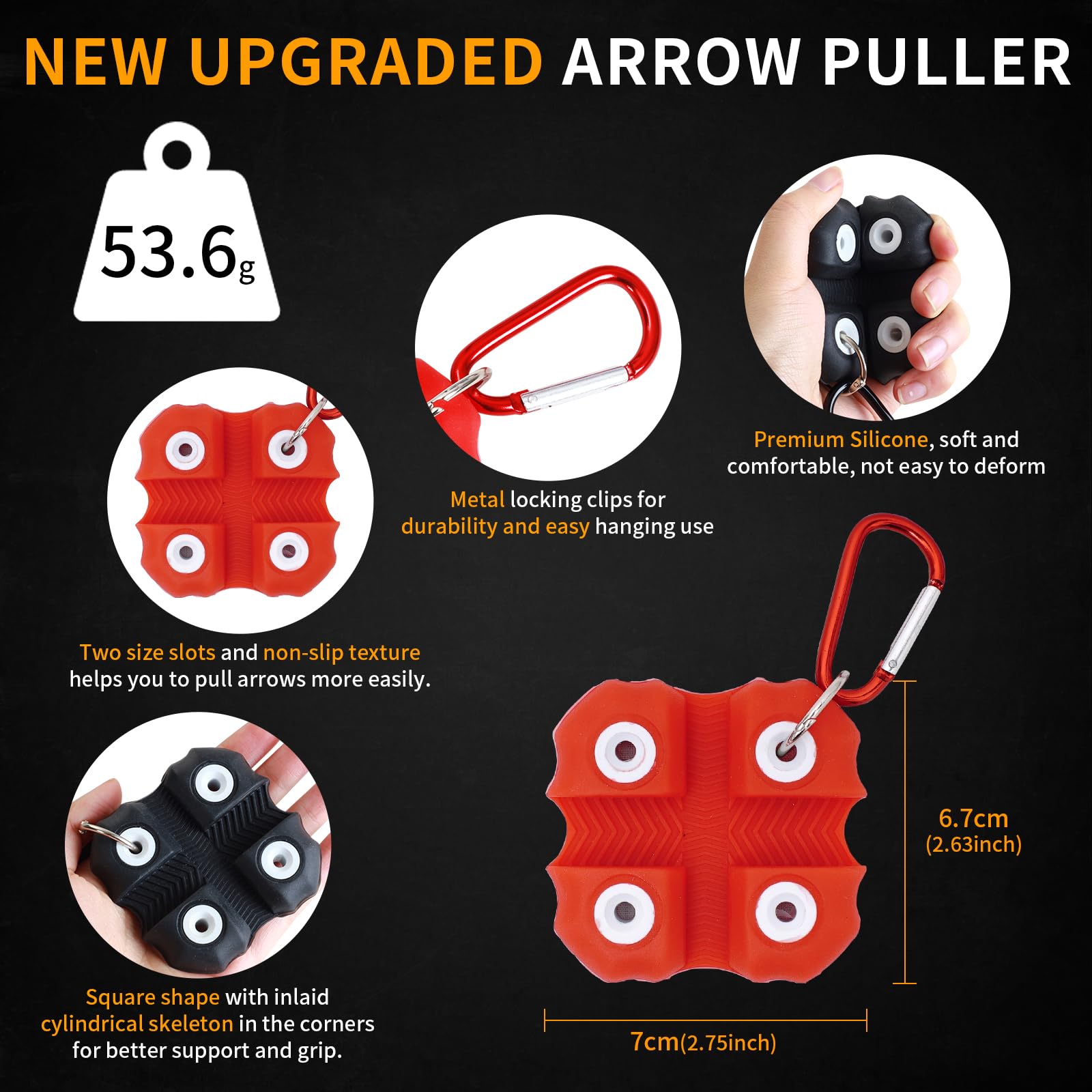 SPG Metal Belt Clip Archery Arrow Puller - Square Shape Arrow Gripper & Target Remover Tool for Bow Hunting, Target Practice & Outdoor Training | Durable & Easy to Use for Field & Range Shooting