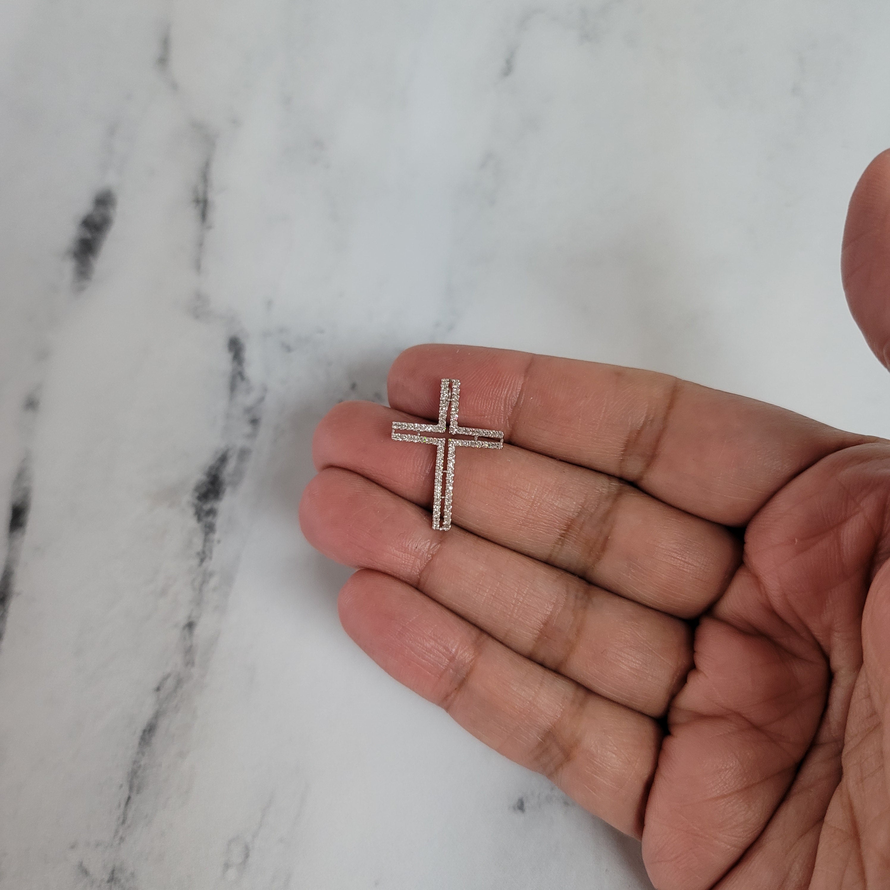 14K White Gold Diamond Cross Pendant 0.32cttw - Elegant Religious Jewelry for Women, Perfect for Baptism, Confirmation & Everyday Wear