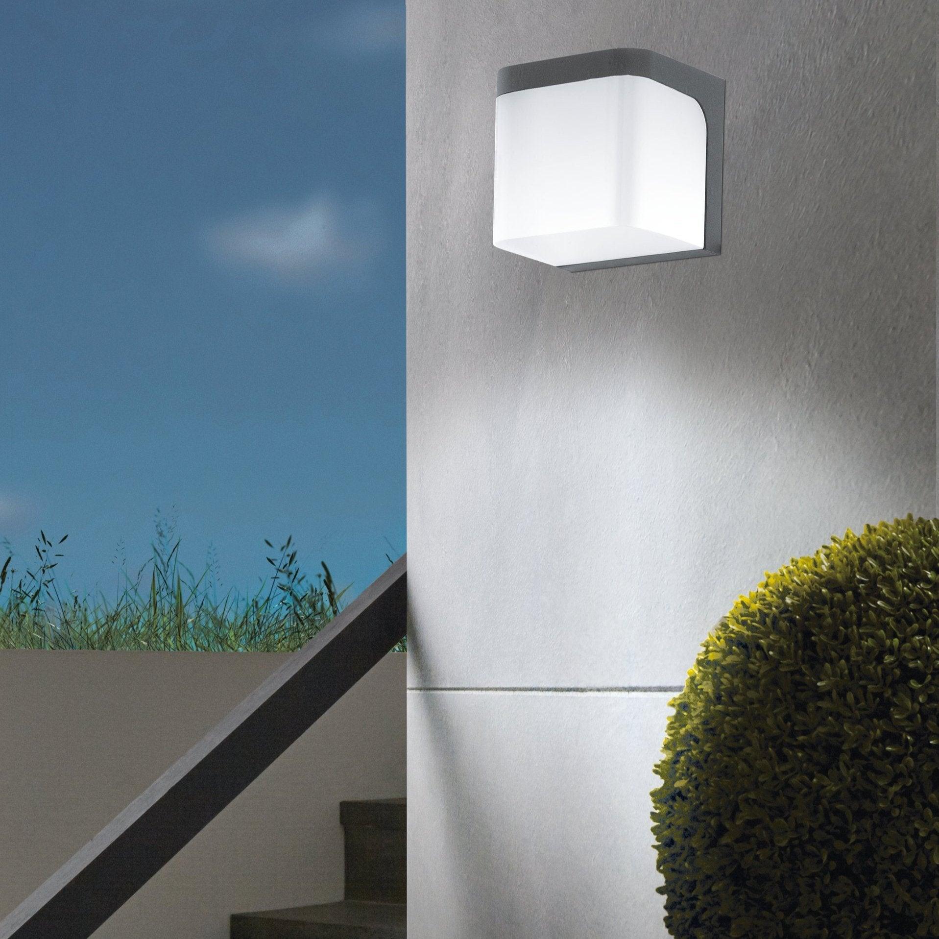 Eglo Jorba Grey LED Outdoor Wall Light - Waterproof IP44 - Modern Exterior Lighting for Patio, Garden, and Porch