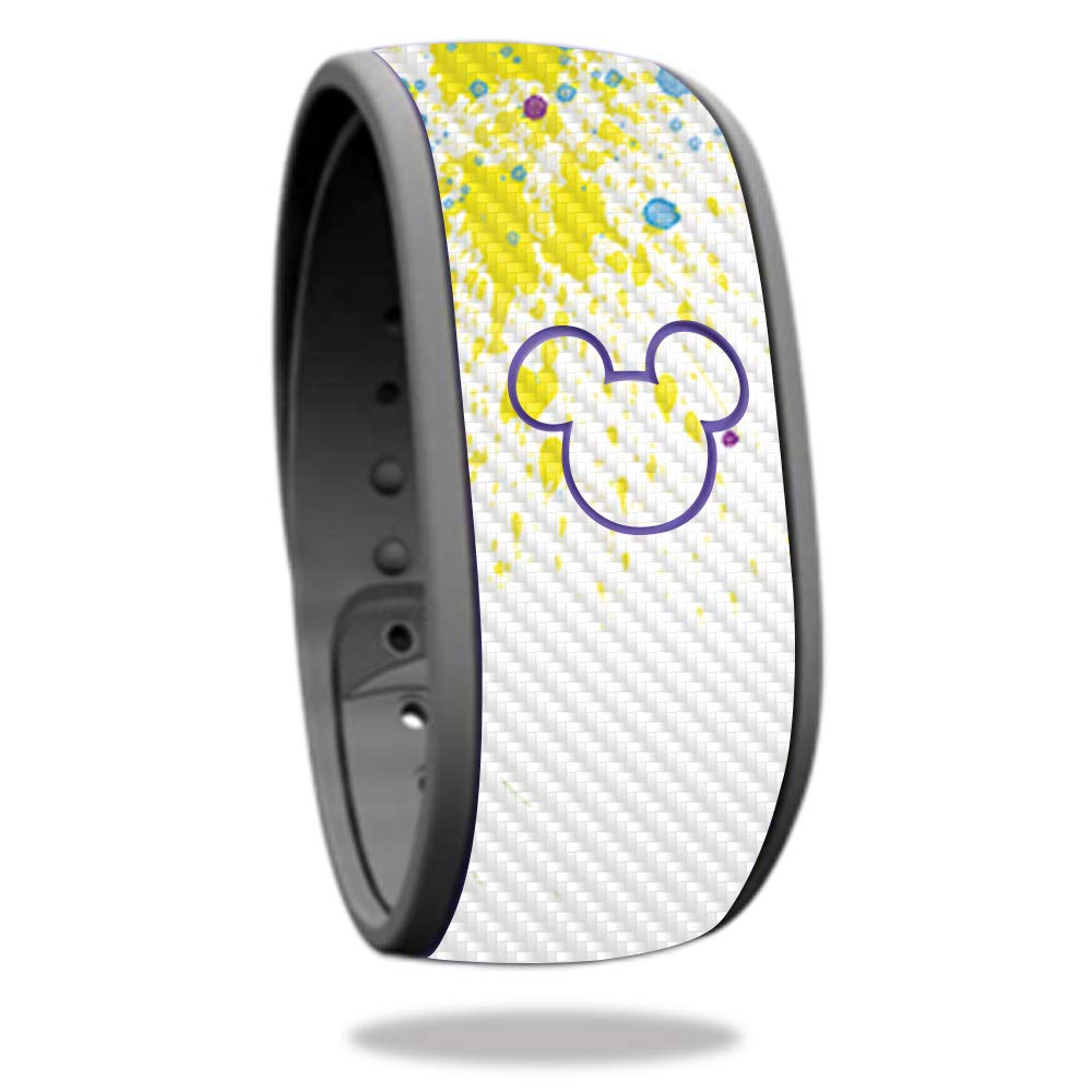Premium Carbon Fiber Skin for Disney MagicBand - Splash of Color | Protective & Durable Textured Cover | Easy to Apply & Remove | Made in USA | Perfect for Theme Parks, Travel & Disney Fans