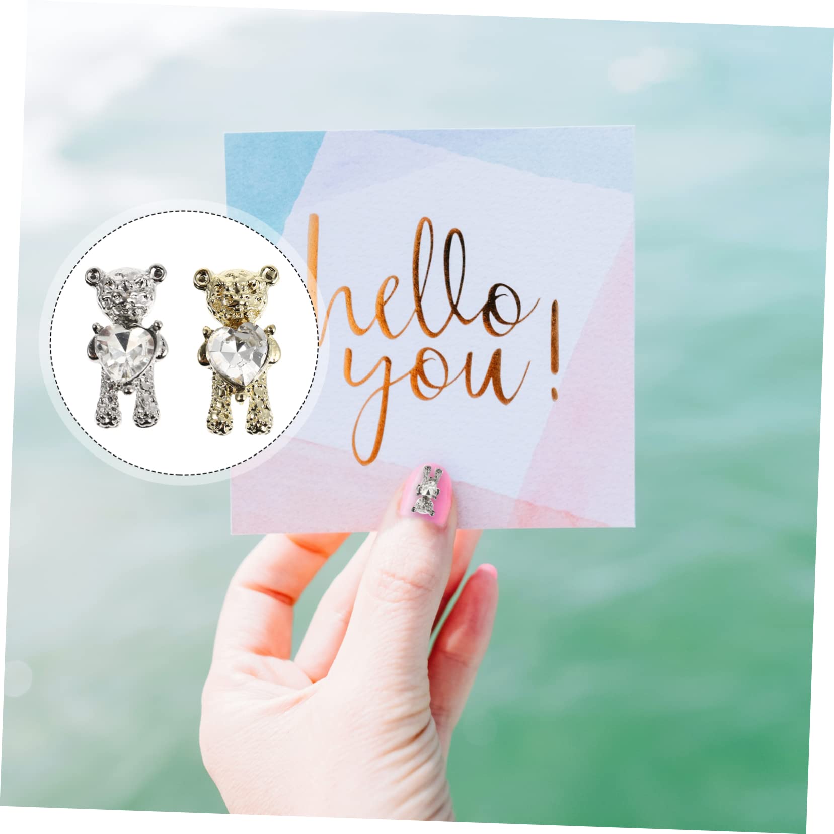 Minkissy 2 Sets Nail Art Charms - 80pcs Cute Bear Nail Decorations for DIY Manicure, Fashionable Nail Art Accessories for Women | Perfect for Home Nail Salon, Party Nail Designs & Gift Giving