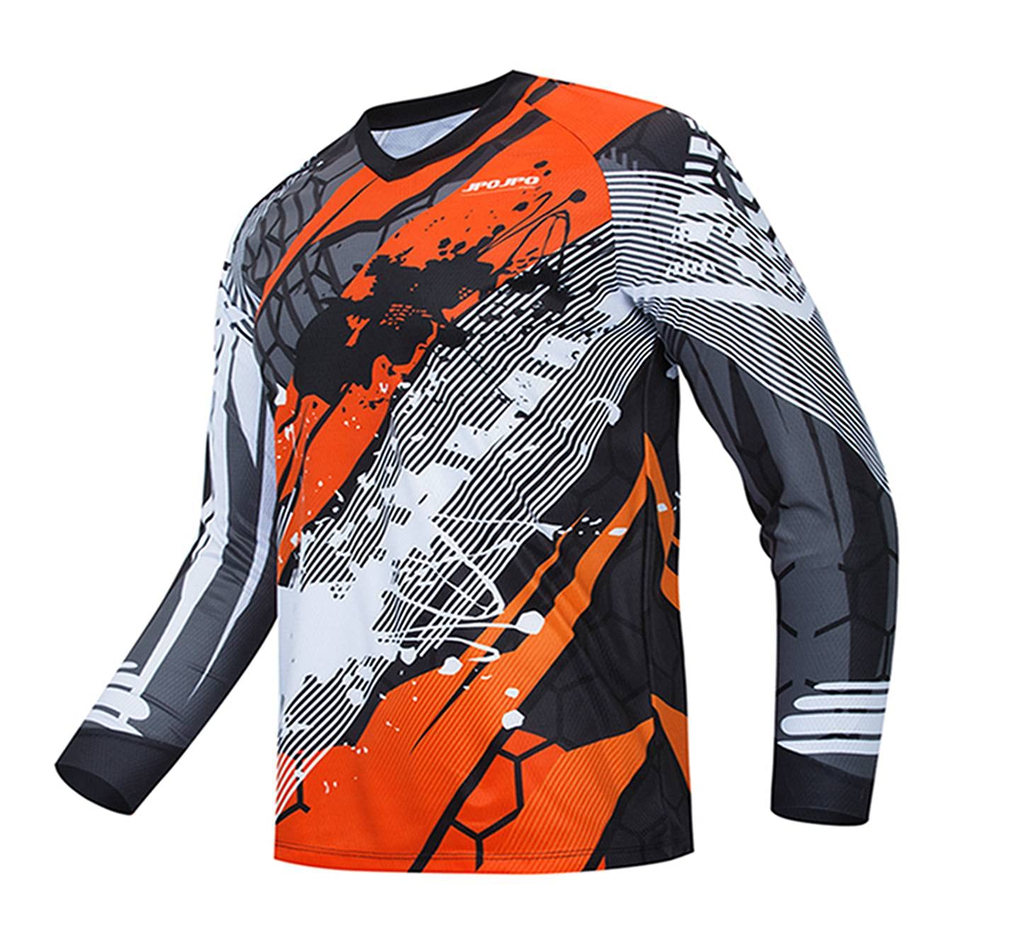 TELEYI Men's Mountain Bike Jersey - Long Sleeve Off-Road Cycling Shirt for Downhill & Motocross - Breathable & Moisture-Wicking Fabric - Perfect for Mountain Biking, Trail Riding & Outdoor Adventures