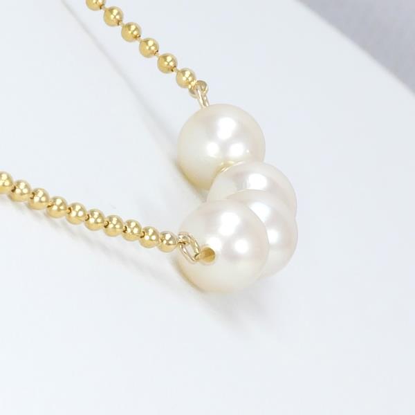 4P Design K18 Yellow Gold Pearl Necklace for Women - Elegant Jewelry Gift for Birthday, Anniversary & Special Occasions