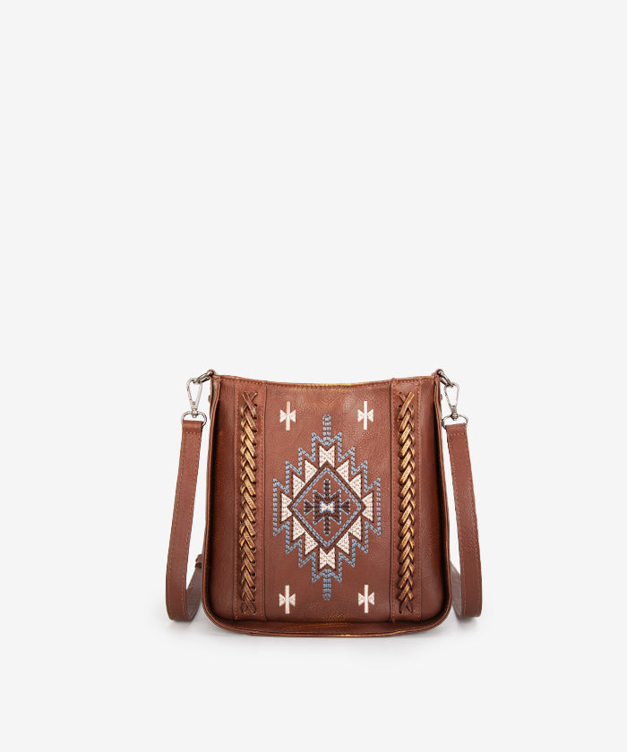 Montana West Aztec Embroidered Crossbody Bag for Women - Stylish Boho Purse with Adjustable Strap, Perfect for Travel, Shopping & Everyday Use