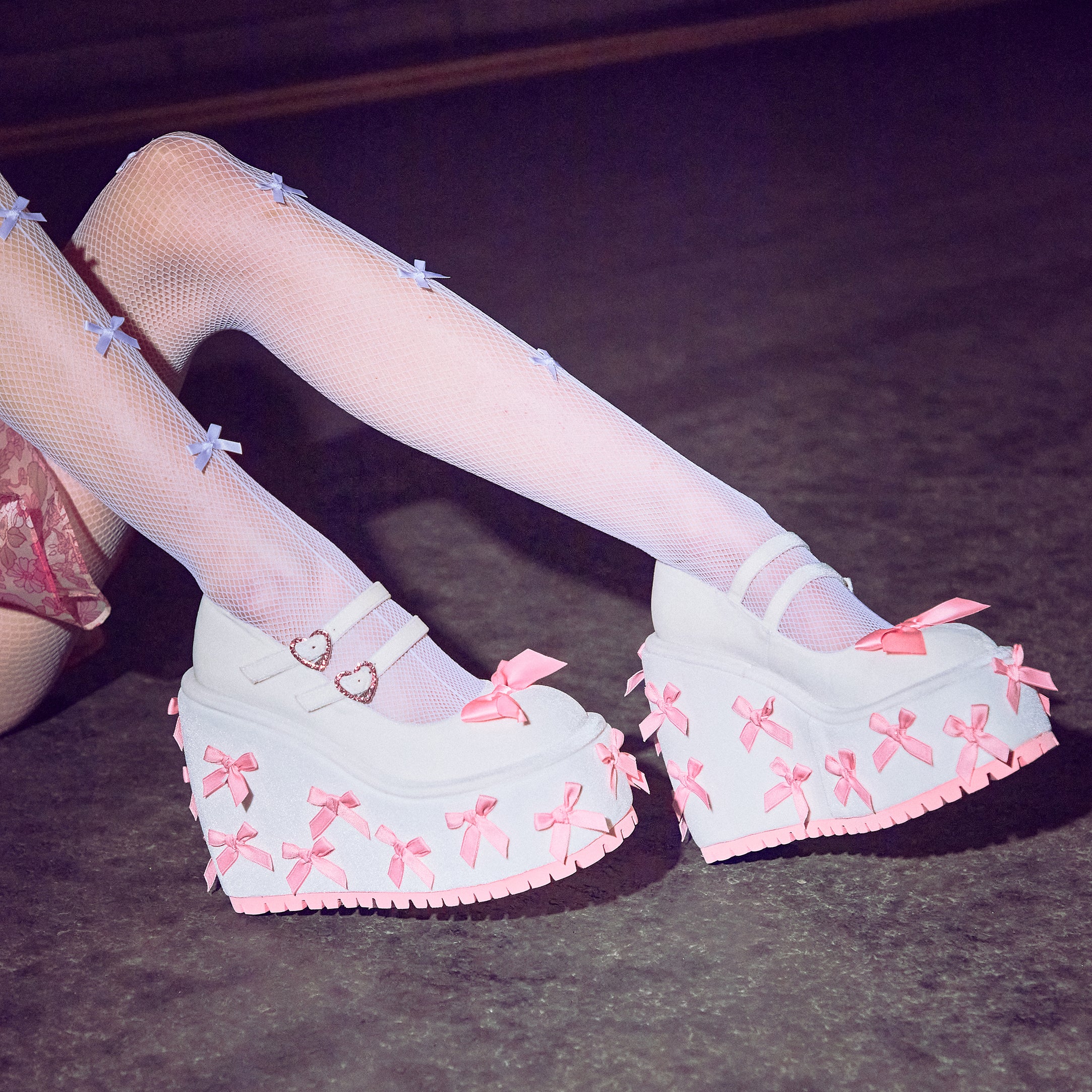 Cream Platform Mary Jane Shoes for Women - Elegant Bow Accent - Perfect for Weddings, Parties & Vintage Fashion
