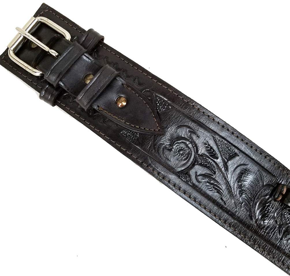 357/38 Western Left High Ride Leather Holster Gun Belt Rig - Durable Cowhide for Cowboy Action Shooting & Outdoor Hunting