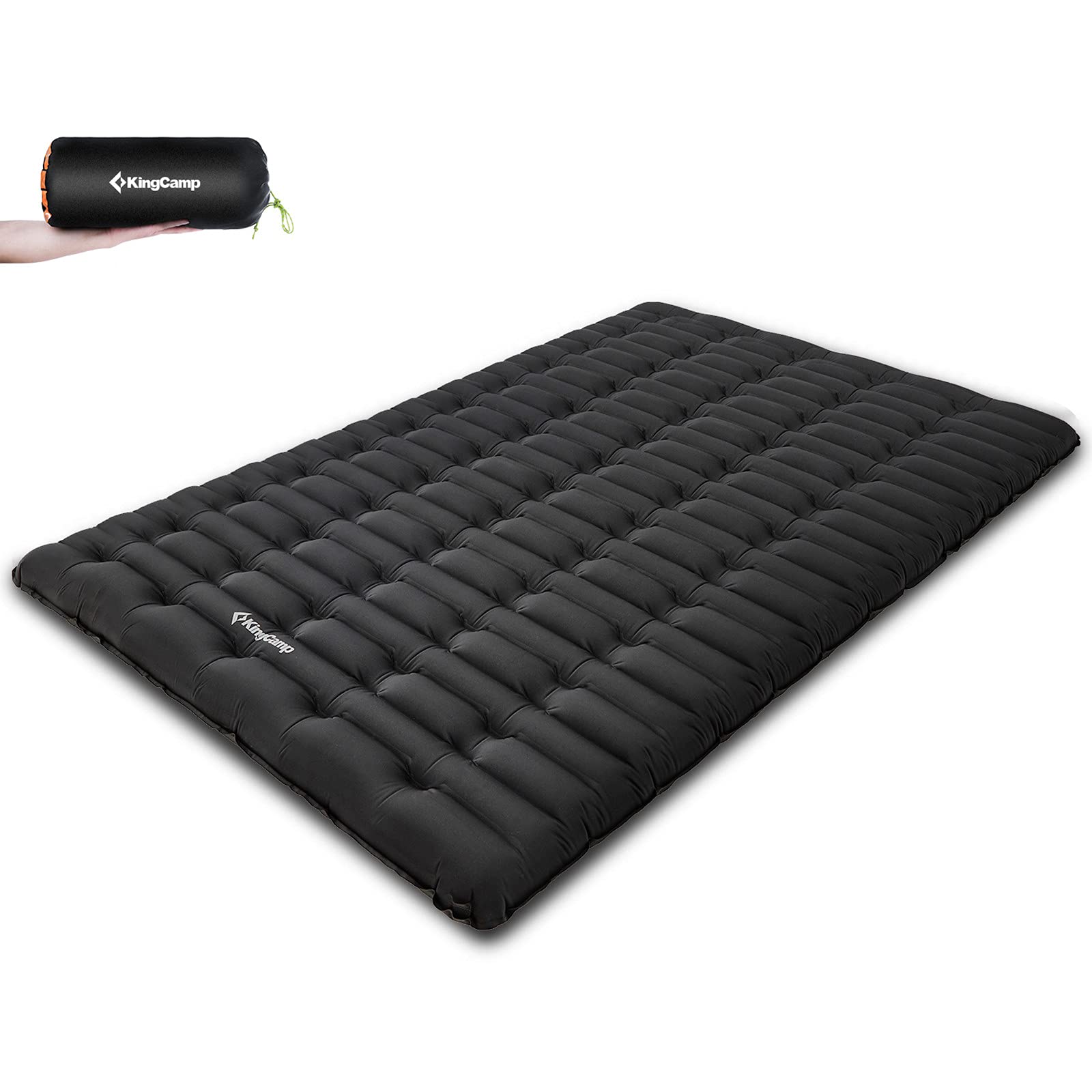 KingCamp Deluxe Inflatable Sleeping Pad - Ultra Comfortable Air Mattress for Camping, Backpacking & Hiking | Lightweight Portable Mat for Tent, Cot, RV & Travel | Perfect for Outdoor Adventures & Road Trips | Single & Double Size Options