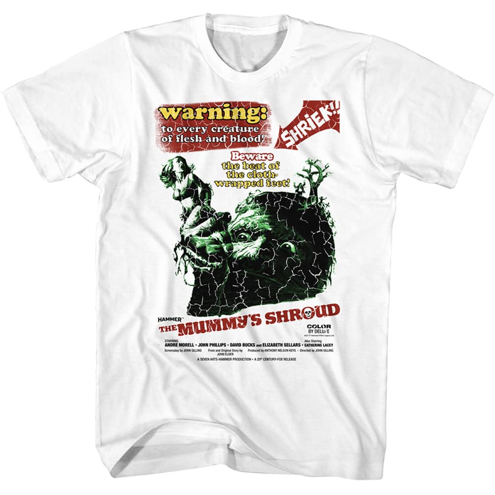 American Classics Hammer Horror The Mummy's Shroud Movie Poster Graphic T-Shirt for Men & Women - Vintage Horror Film Tee for Halloween, Cosplay & Movie Nights