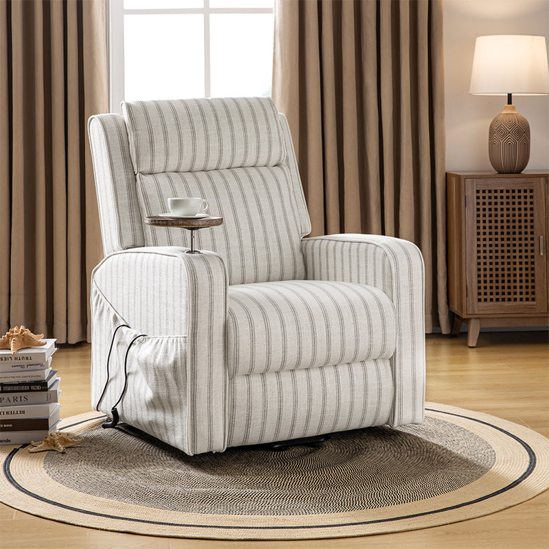 Vernon Farmhouse Charm Power Recliner - Comfortable Electric Lift Chair for Living Room, Bedroom & Home Theater (Brown Faux Leather)