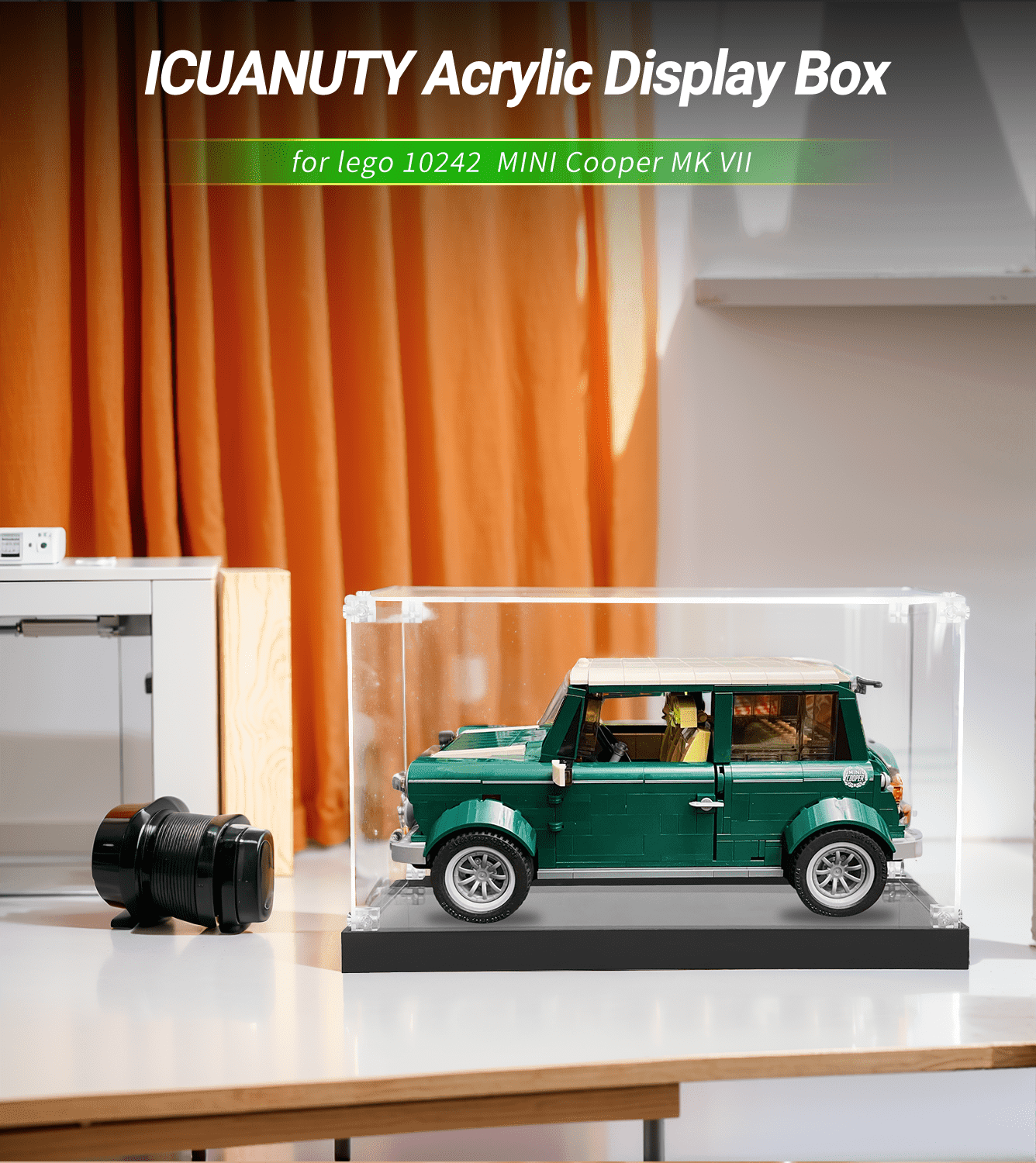 LEGO MINI Cooper MK VII 10242 Display Case - Clear Acrylic Showcase for LEGO Car Models - Perfect for Home Decoration, Office Display & Collector's Protection