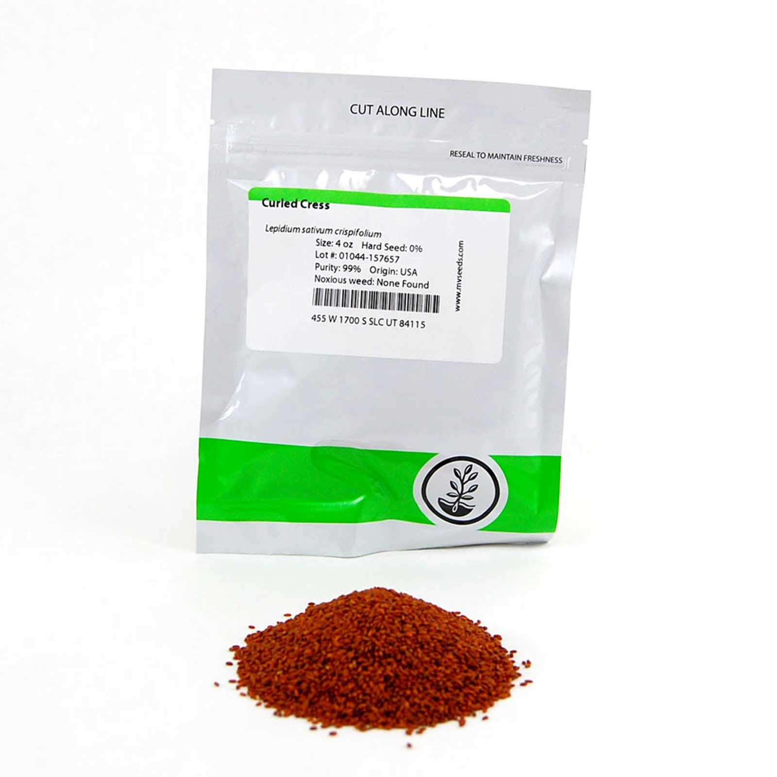 Organic Curled Cress Seeds - 4 Oz Resealable Bag for Indoor Gardening | Grow Microgreens, Salad Greens & Sprouts | Perfect for Hydroponics, Home Garden & Healthy Eating