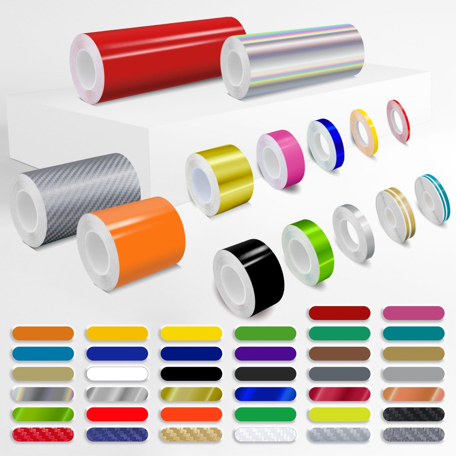 Blue Chrome Vinyl Pinstripe Tape - 1/12