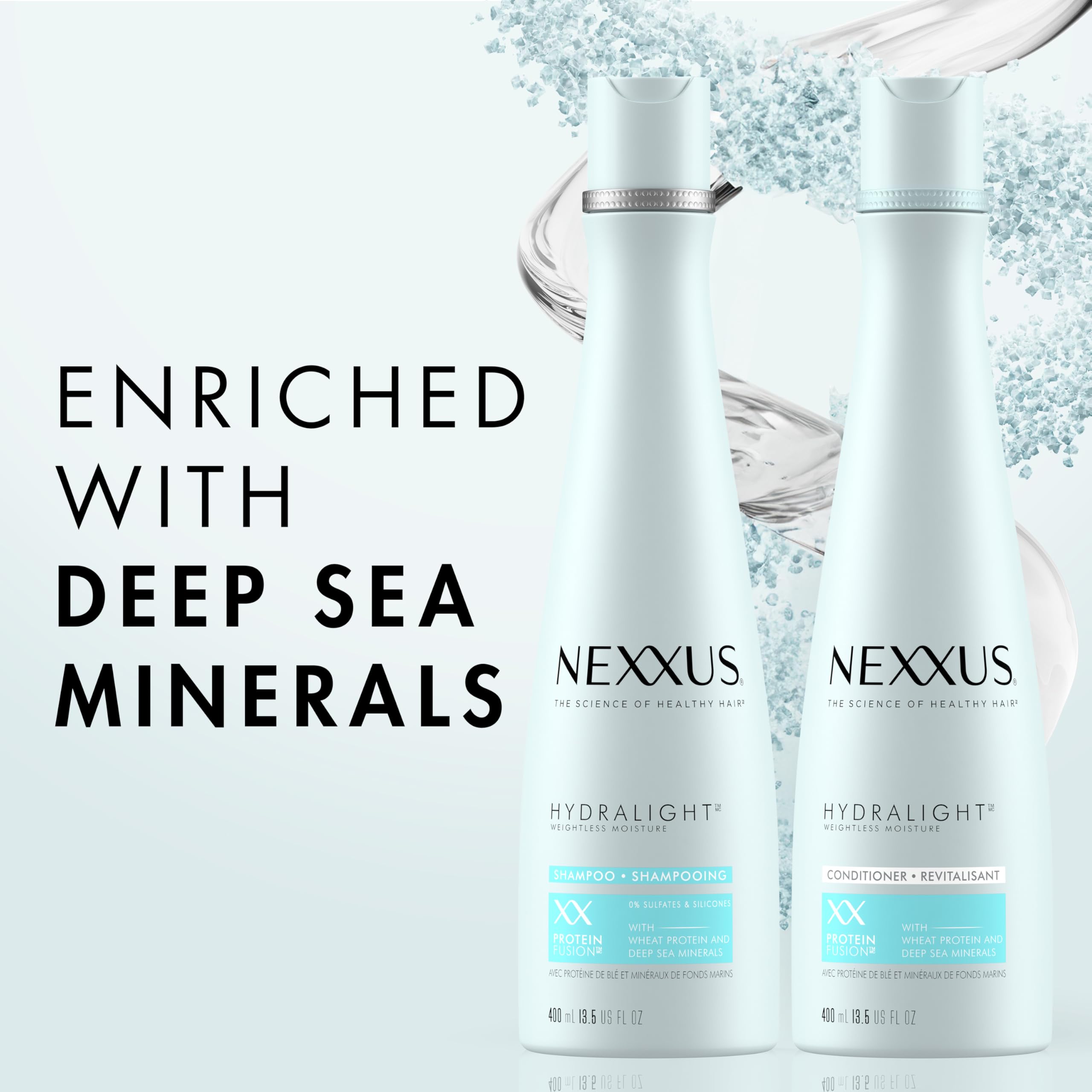 Nexxus Hydra-Light Shampoo and Conditioner Set for Oily Hair - 2 x 13.5 oz with Proteinfusion Blend | Deep Cleansing & Weightless Hydration | Perfect for Daily Hair Care Routine