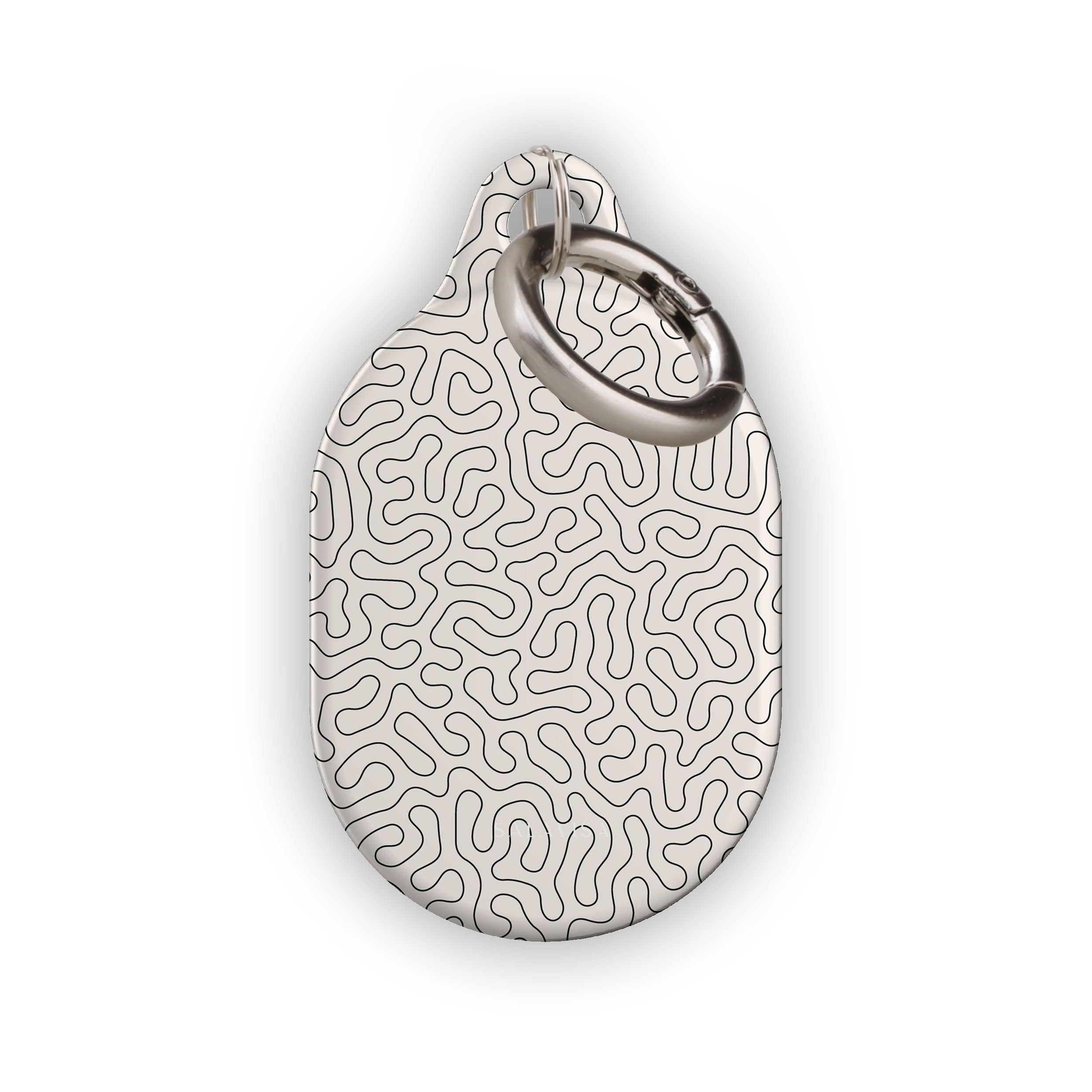 Premium Beige Leather AirTag Holder - Secure & Stylish Keychain for Apple AirTag - Perfect for Keys, Wallets, Bags & Travel Accessories