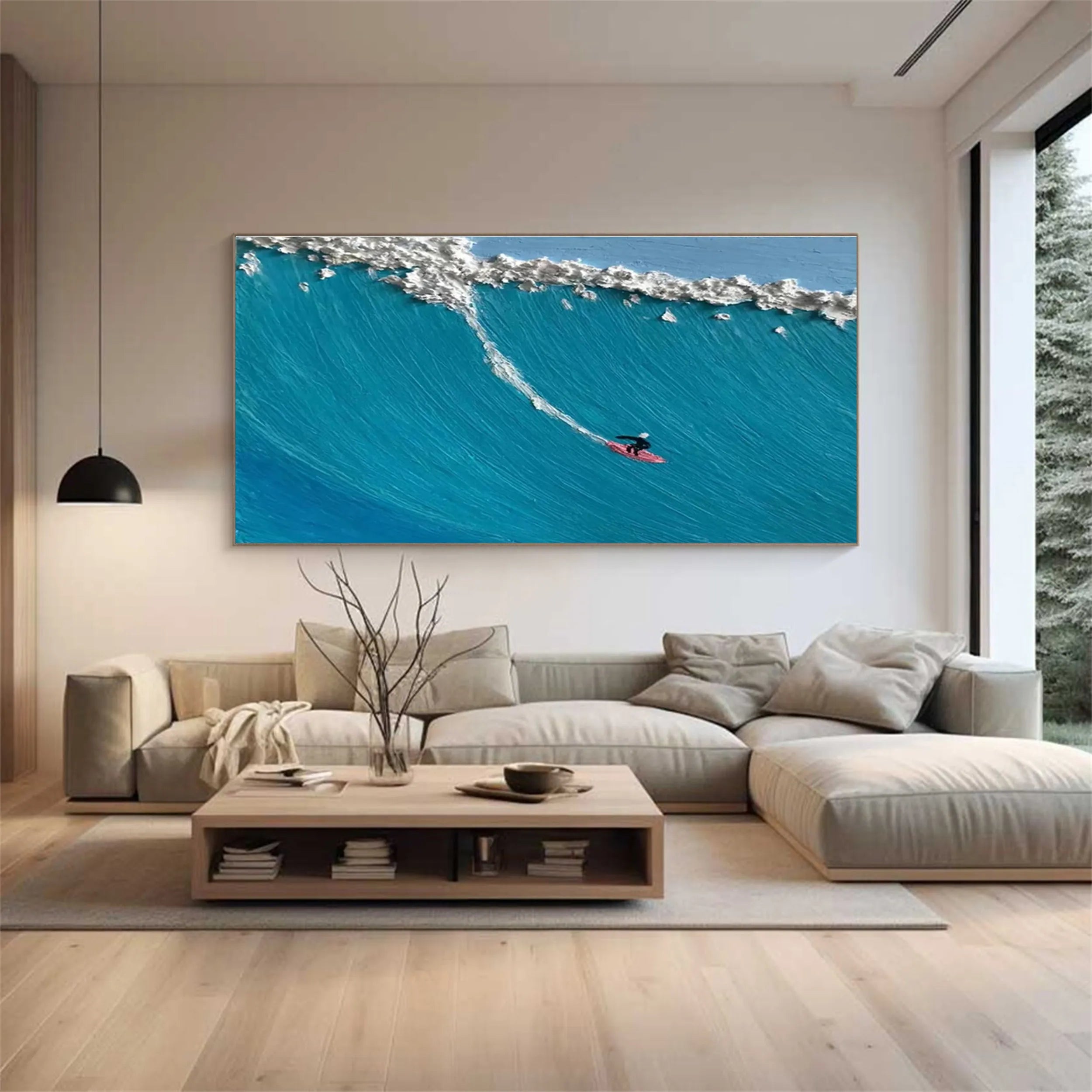 Ocean And Sky Painting #OS 134 - Handmade Canvas Wall Art for Home & Office Decor - Perfect for Living Room, Bedroom or Beach House