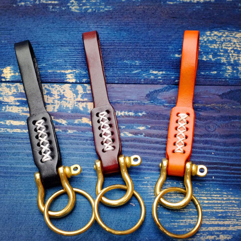 Premium Genuine Leather Keychain - Handcrafted Top Grain Cowhide Pendant Keychain for Car Keys, House Keys & Key Ropes (1 Pack) - Durable & Stylish Gift for Men & Women, Perfect for Everyday Use, Travel & Organization