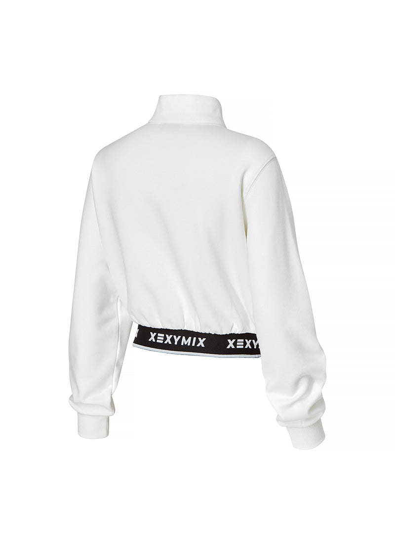 Logo Point Warm Crop Sweatshirt for Women - Cozy Fleece Pullover with Stylish Design - Perfect for Casual Outfits, Gym Wear & Street Fashion