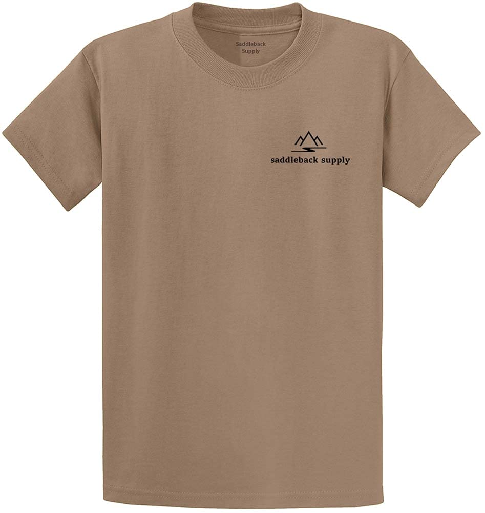 Saddleback Supply Men's Mountain Logo Heavyweight T-Shirt - Regular, Big & Tall Sizes - Durable Cotton Tee for Outdoor Adventures & Casual Wear