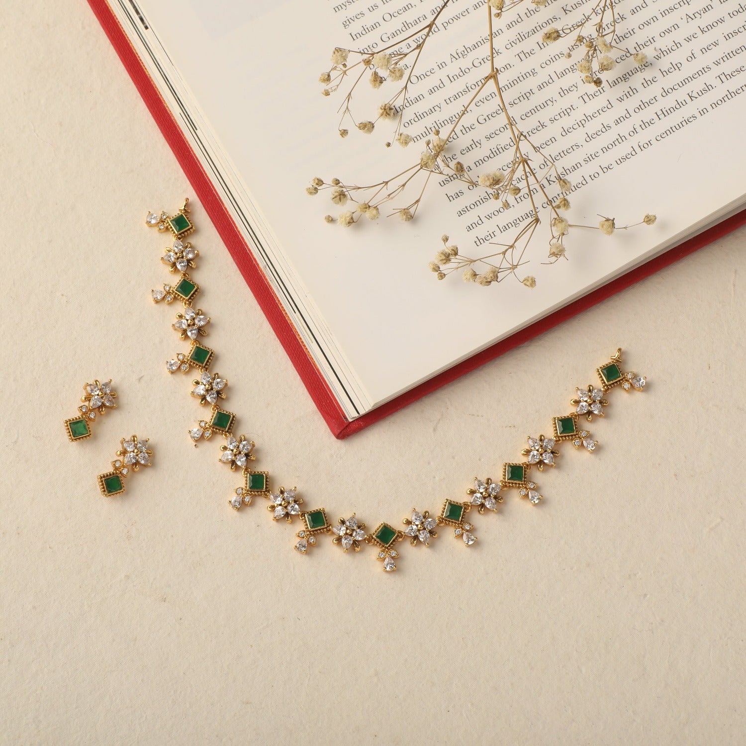 Elegant Floral Opulence Cubic Zirconia Necklace Set for Women - Perfect for Weddings, Parties & Special Occasions