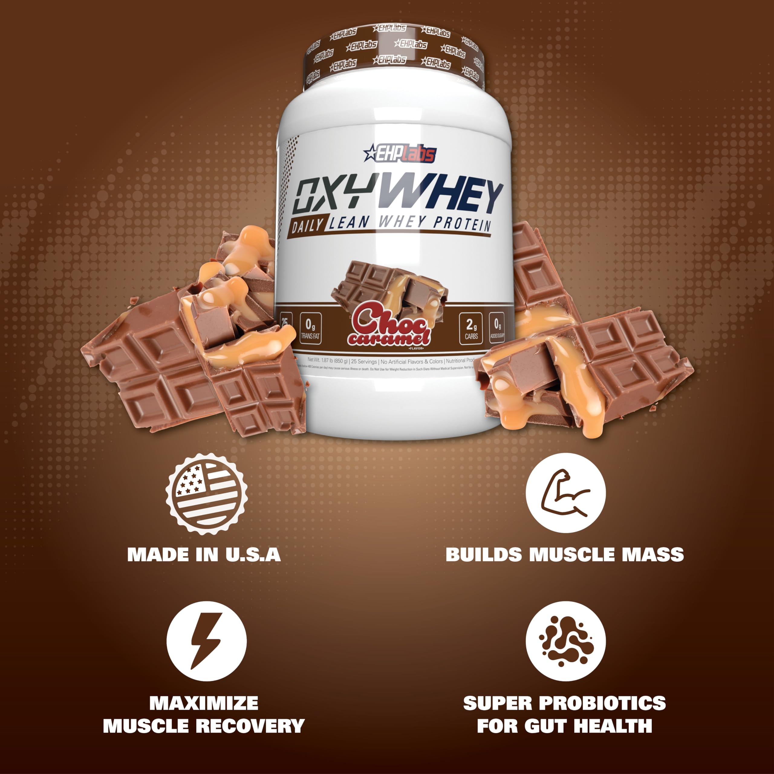 EHP Labs OxyWhey Protein Powder - 2lb Whey Protein Isolate for Muscle Growth & Recovery - Ideal for Gym Workouts, Weight Loss & Post-Workout Nutrition