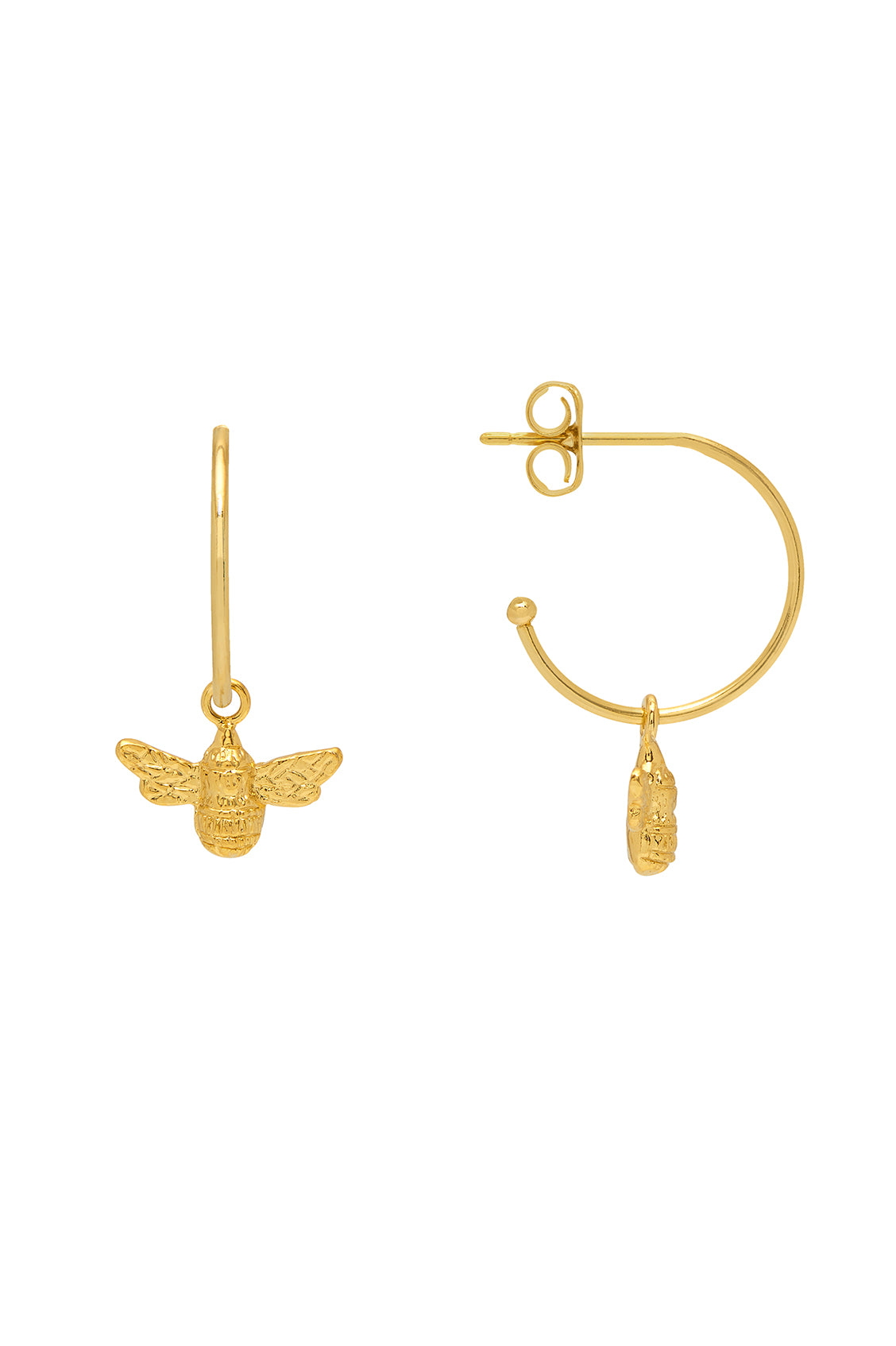 Bee Drop Hoop Earrings for Women - Dainty Gold Plated Floral Jewelry - Perfect for Date Night, Wedding & Everyday Wear