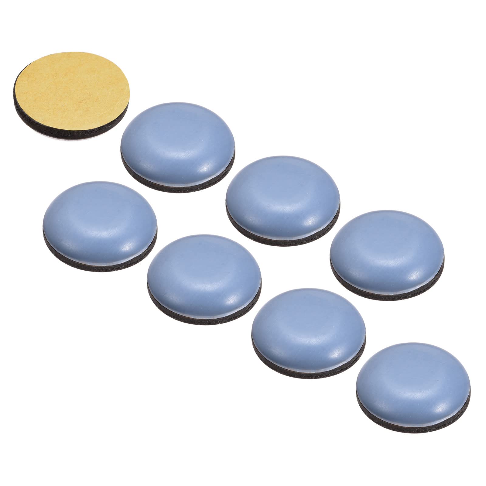 METALLIXITY PTFE Furniture Sliders (55/64 Inch) 8 Pack - Round Self-Adhesive Floor Protector Pads for Sofa, Chair, Table - Heavy Duty Carpet & Hardwood Floor Movers for Easy Furniture Rearranging