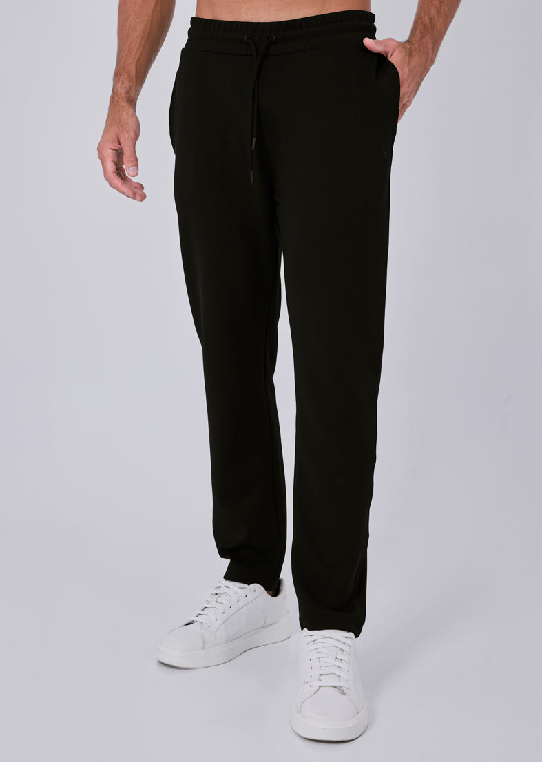 Men's Comfortable Straight Leg Lounge Pants - Soft & Breathable Black Casual Pants for Relaxing at Home, Travel & Lounging