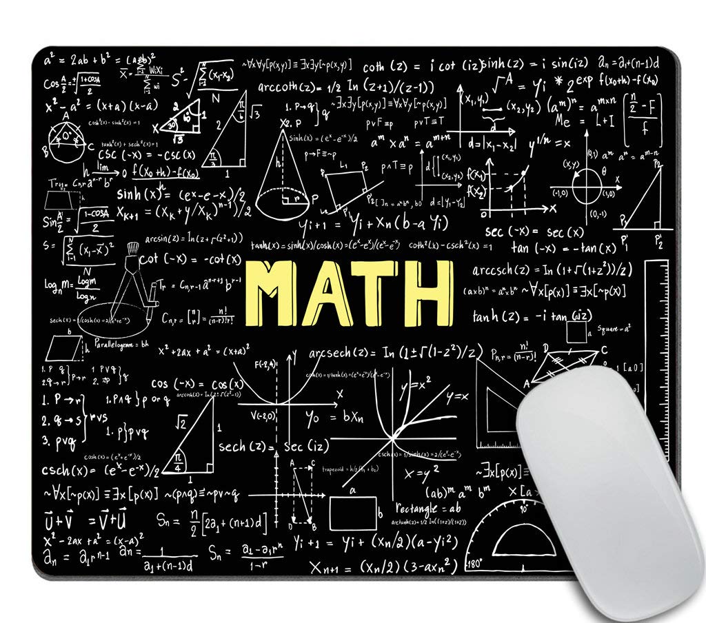 Custom Rectangle Mouse Pad with Math Formulas - Non-Slip Rubber Gaming Mousepad for PC & Laptop - Perfect for Office, School & Gaming Setup