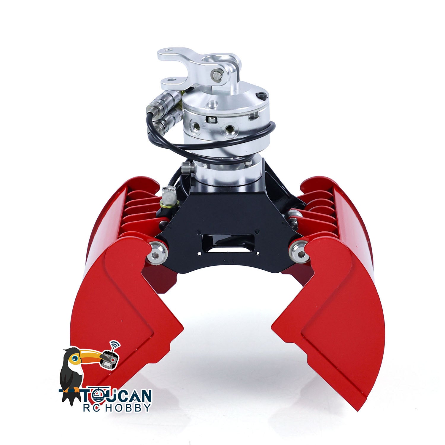 1/14 Scale RC Hydraulic Claw Bucket for Remote Control Crane Truck - Metal Construction Dump Grabber for Excavator & Tractor Toy Models - Perfect for Construction Site Play & Heavy Equipment Simulation