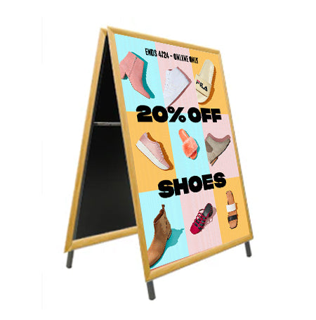 17x23 Wooden A-Frame Sign Holder with 1 1/4