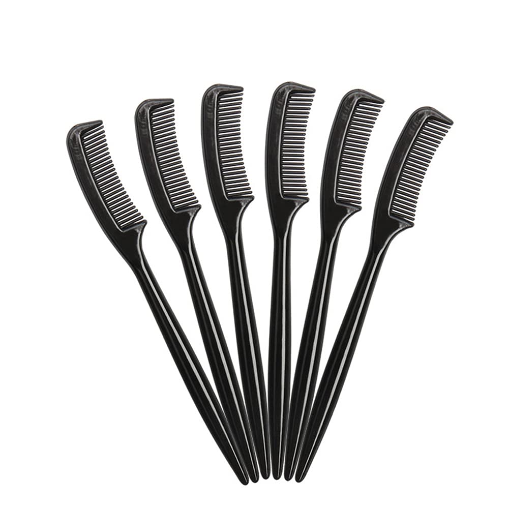 AKOAK 10 Pack Black Eyelash & Eyebrow Comb Set - Mini Plastic Mascara Applicator for Women & Girls - Professional Makeup Tools for Perfect Lashes & Brows - Great for Home, Travel & Salon Use