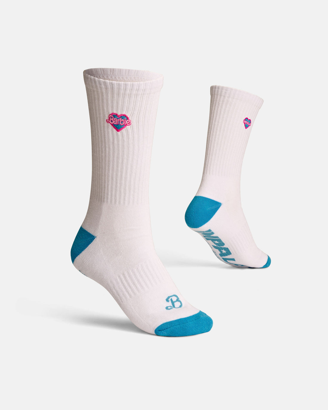 Barbie x Impala 3-Pack Skate Socks - Pink & White Cute Roller Skating Crew Socks for Women & Girls - Perfect for Roller Derby, Rink Skating & Retro Fashion Outfits