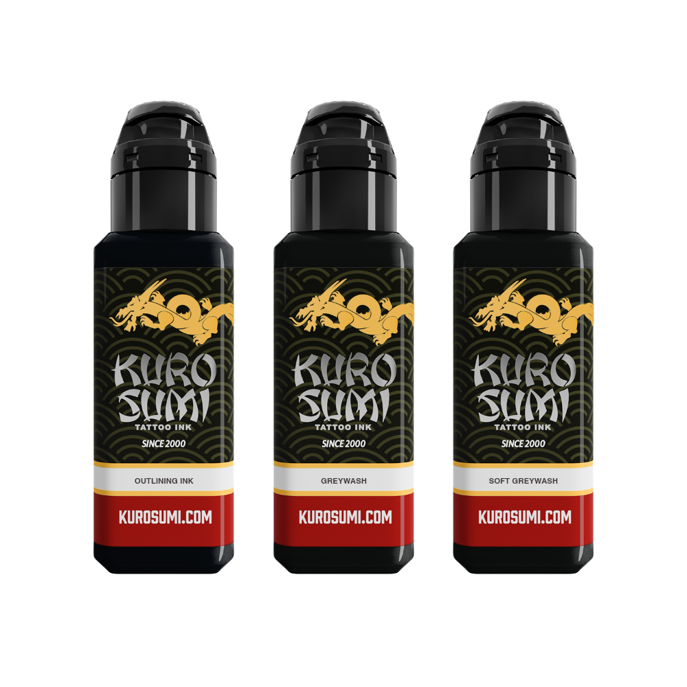 Kuro Sumi Tattoo Liner and Shader Set - Professional Tattoo Ink Kit for Artists | Perfect for Tattooing, Body Art & Permanent Makeup