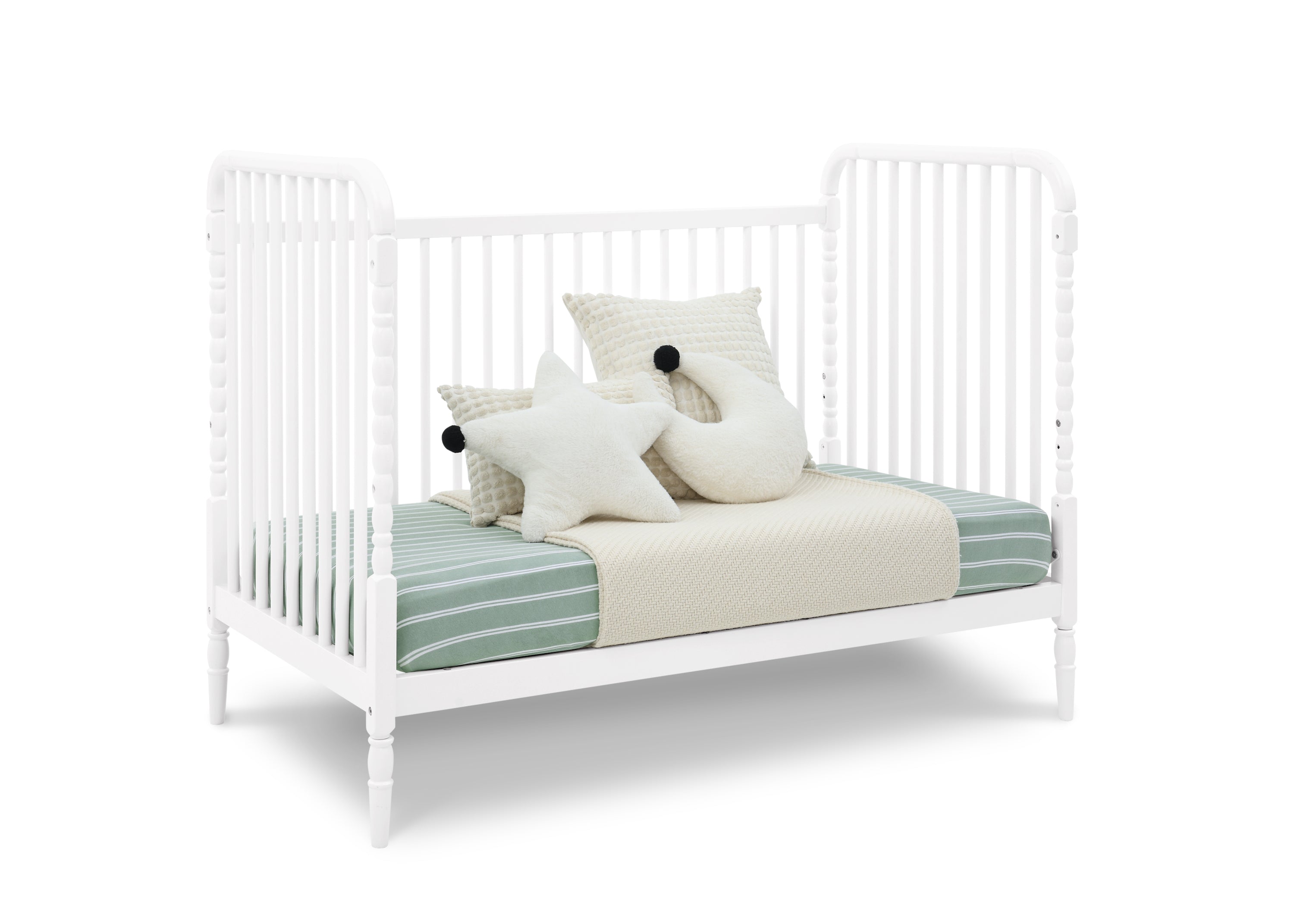 Serena 4-in-1 Convertible Baby Crib - White Nursery Furniture for Newborn to Toddler - Perfect for Bedroom, Daycare & Guest Room
