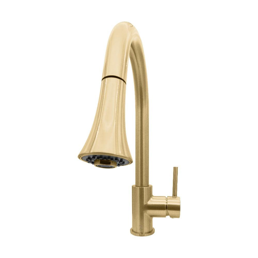 ZLINE Edison Pull Down Single Handle Kitchen Faucet in Champagne Bronze - Modern Commercial Style for Sink, Dishwashing & Food Prep (EDS KF CB)
