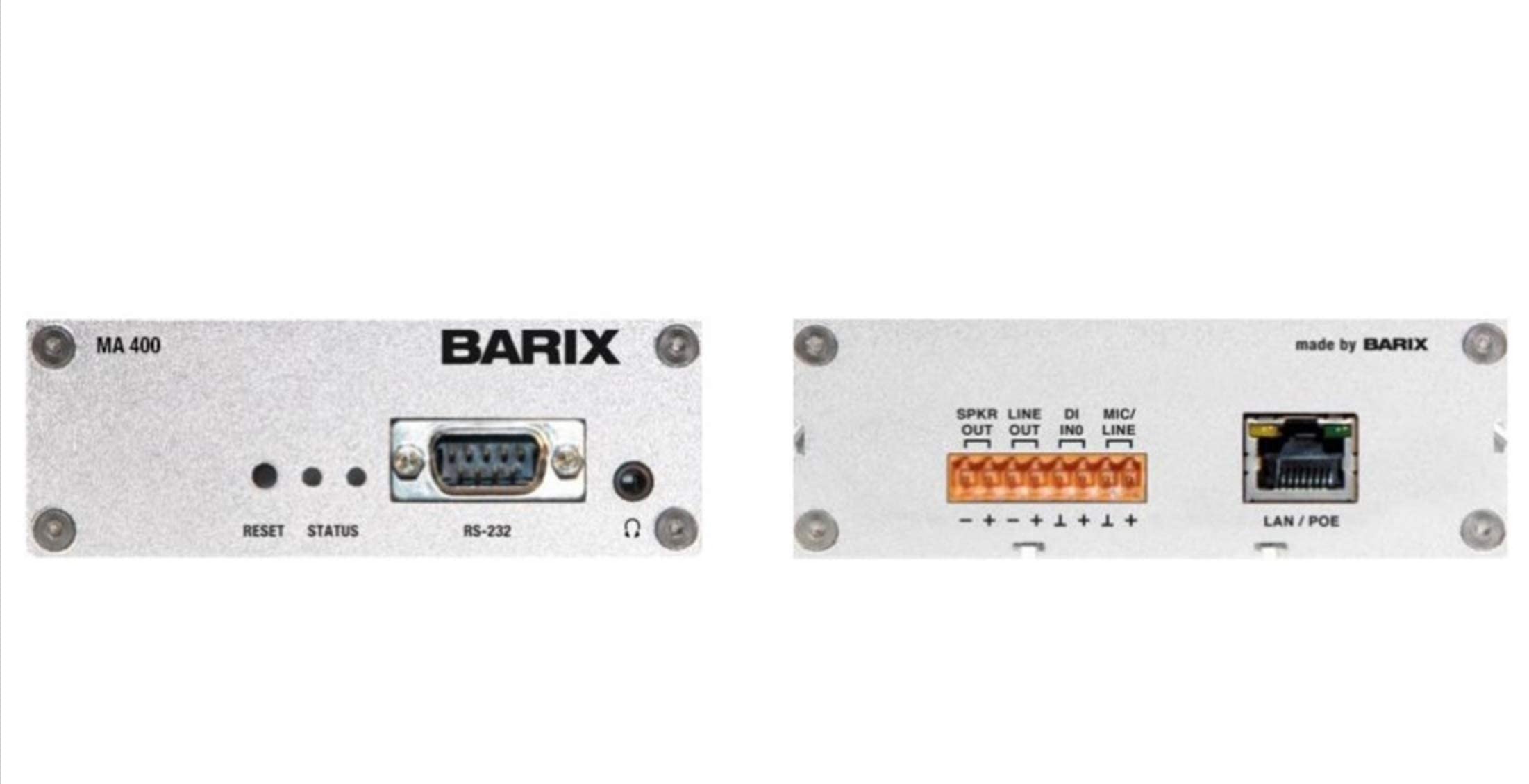 Barix SIP Opus Codec - MA400 PoE Bi-Directional Mono Audio Codec with SIP Link Negotiation for VoIP, Intercom, and Professional Audio Streaming