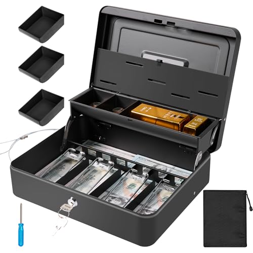 Black Cash Box-Key Lock