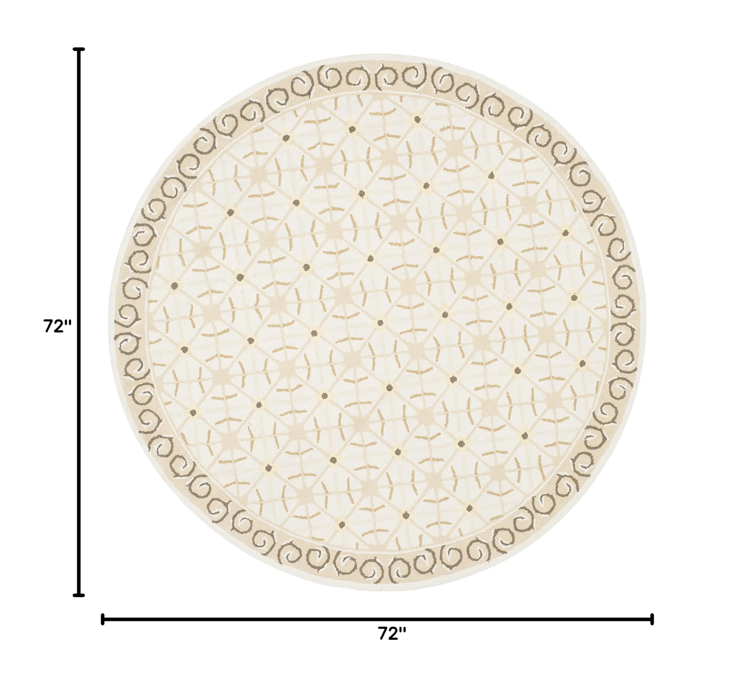 SAFAVIEH Newport Collection 6' Round Taupe/Beige NPT443C Handmade Cotton Area Rug - Perfect for Living Room, Bedroom & Home Decor