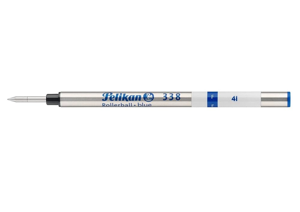 Pelikan 338F Rollerball Pen Refills - Pack of 10 Blue Ink Refills for Smooth Writing - Perfect for Office, School & Daily Journaling