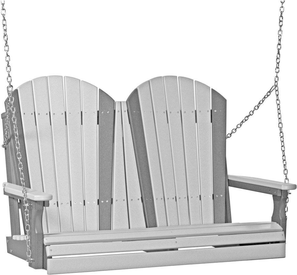 LuxCraft 4ft Adirondack Porch Swing - Recycled Plastic Outdoor Furniture for Patio, Garden & Backyard Relaxation