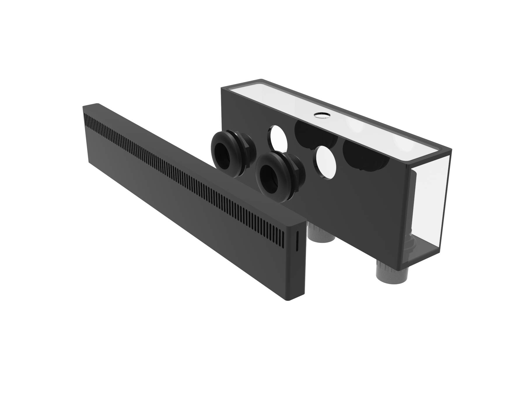 Low Profile External Overflow Box for Aquariums - 2400 GPH High Flow Rate - Perfect for Saltwater & Reef Tanks, Sump Systems, and Large Fish Tanks
