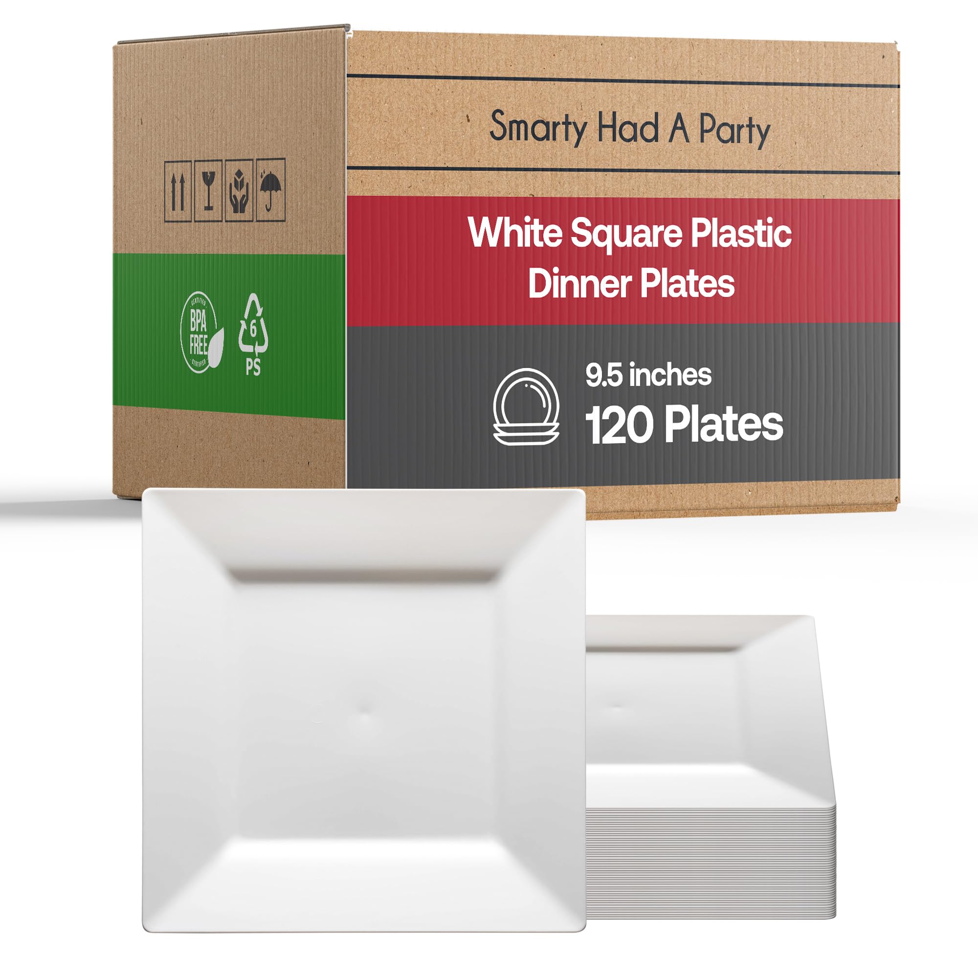 Smarty Had A Party 120 Elegant Disposable Plastic Dinnerware Set - 9.5