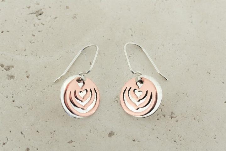 Handmade Copper & Silver Disc Earrings for Women - Boho Chic Jewelry for Everyday Wear & Special Occasions