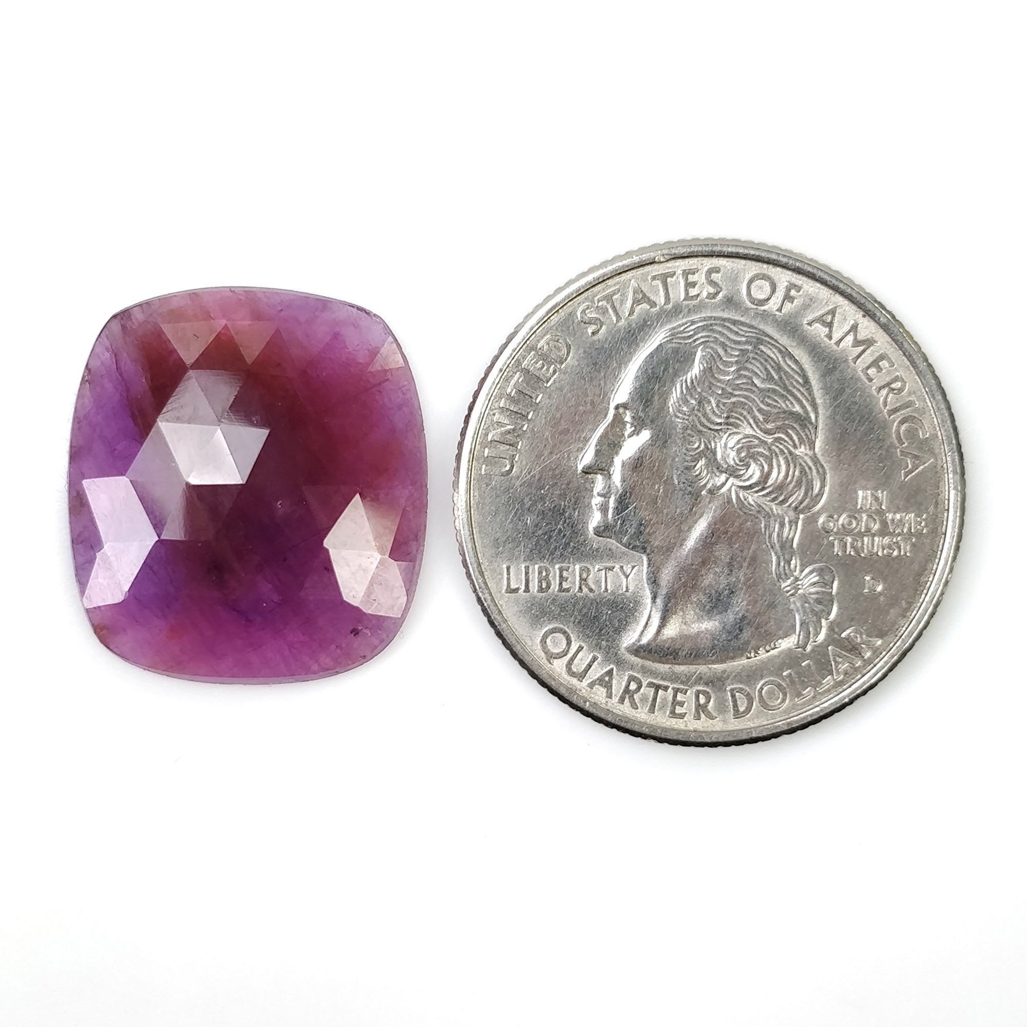 Natural Untreated Purple Sapphire Gemstone - 12.30ct Rose Cut Cushion Shape 19x17.3mm | Unheated Ceylon Sapphire | Jewelry Making, Engagement Rings & Collector's Piece (Video Included)