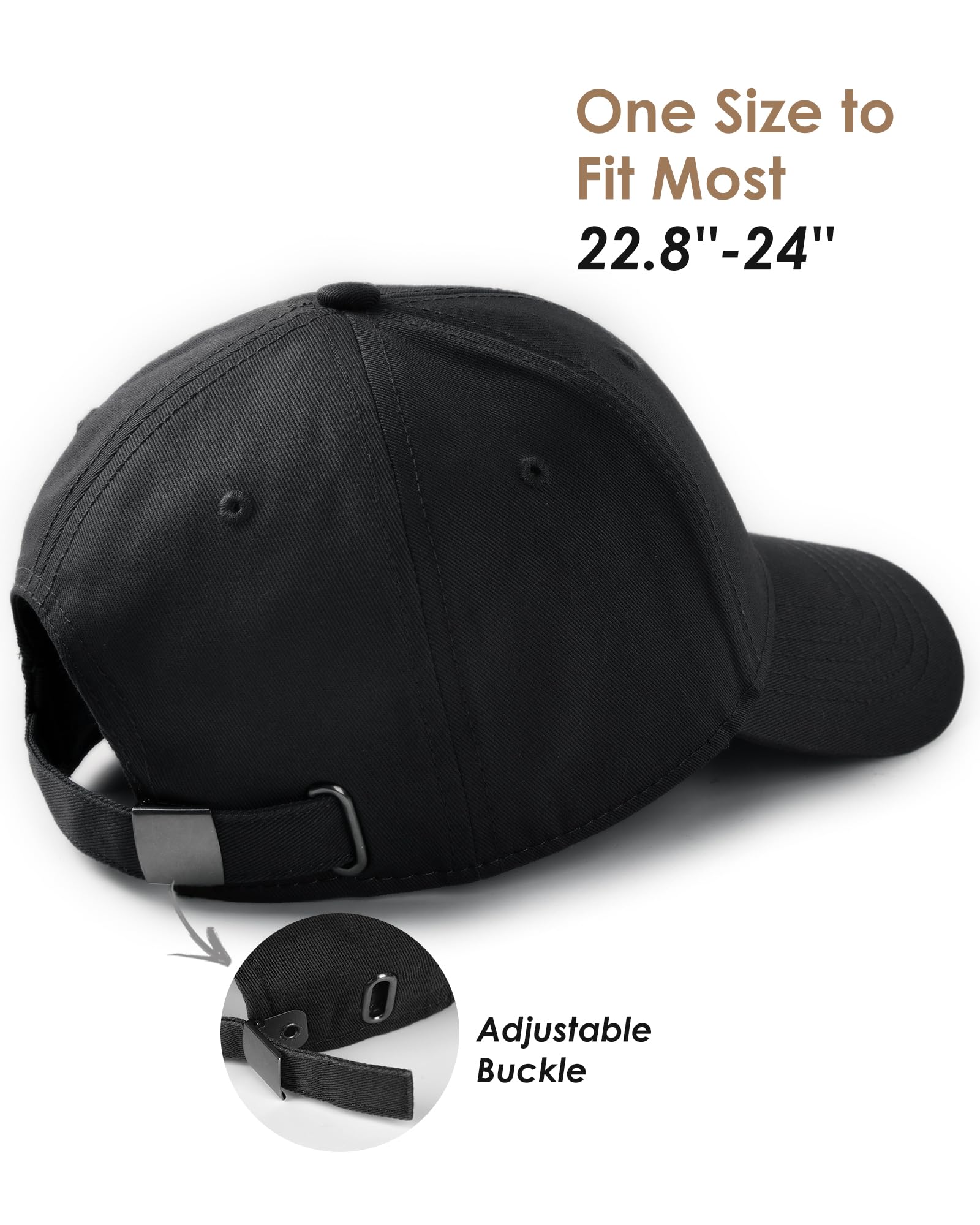 FURTALK Men's Adjustable Washed Cotton Baseball Cap - Classic Structured Dad Hat for Golf, Casual Wear & Outdoor Activities | Breathable Cotton Cap for Everyday Use