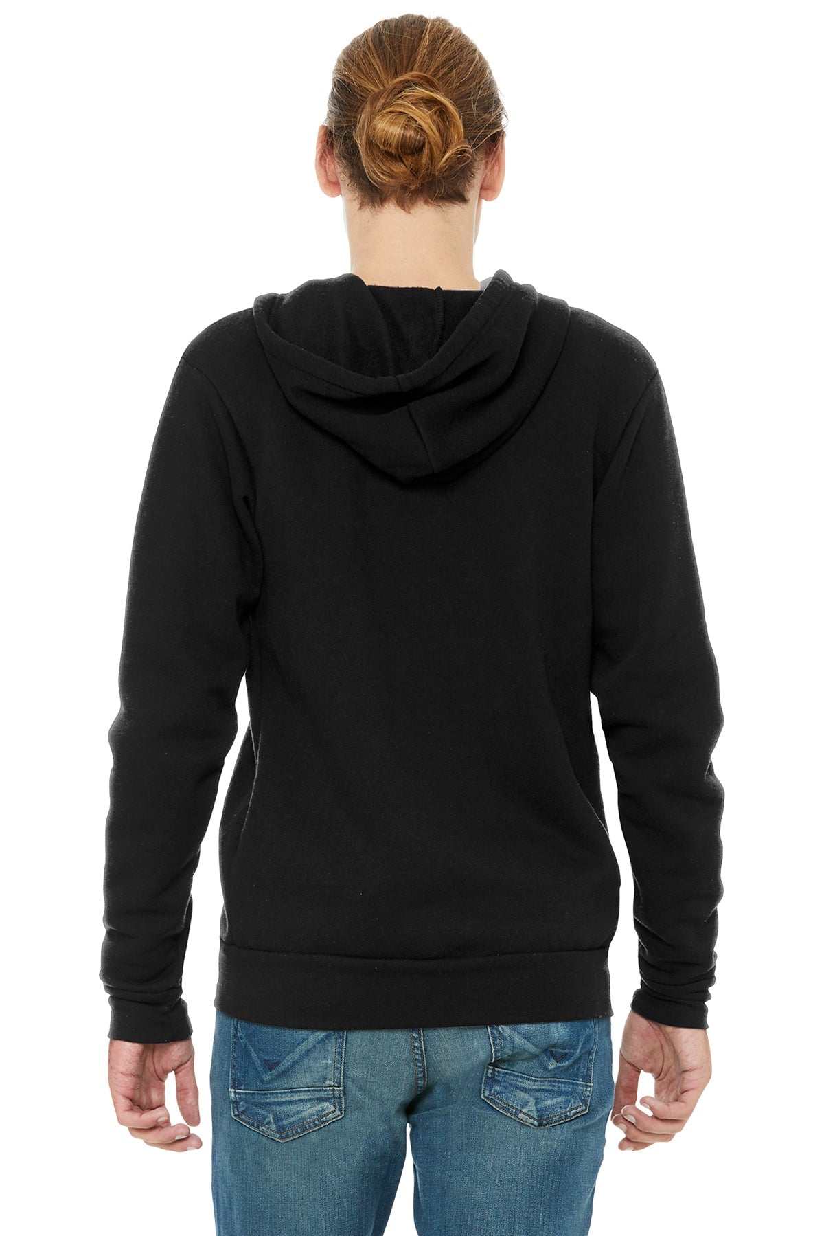 Bella Canvas Unisex Triblend Sponge Fleece Full Zip Hoodie - Solid Black | Soft & Comfortable Pullover for Men & Women | Perfect for Casual Wear, Gym & Outdoor Activities