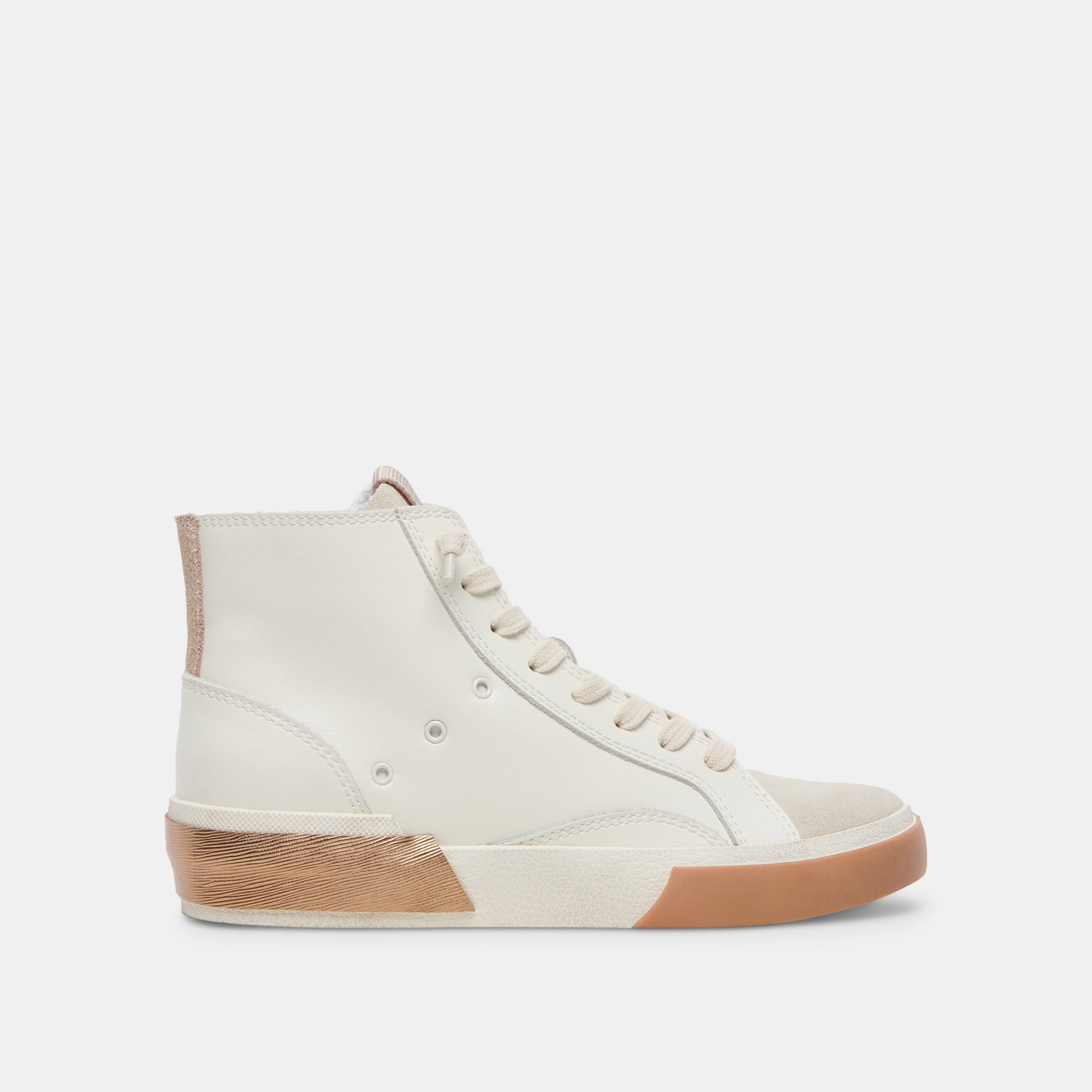 ZOHARA White & Tan Leather Sneakers for Women - Comfortable Casual Walking Shoes | Perfect for Work, Travel & Everyday Wear