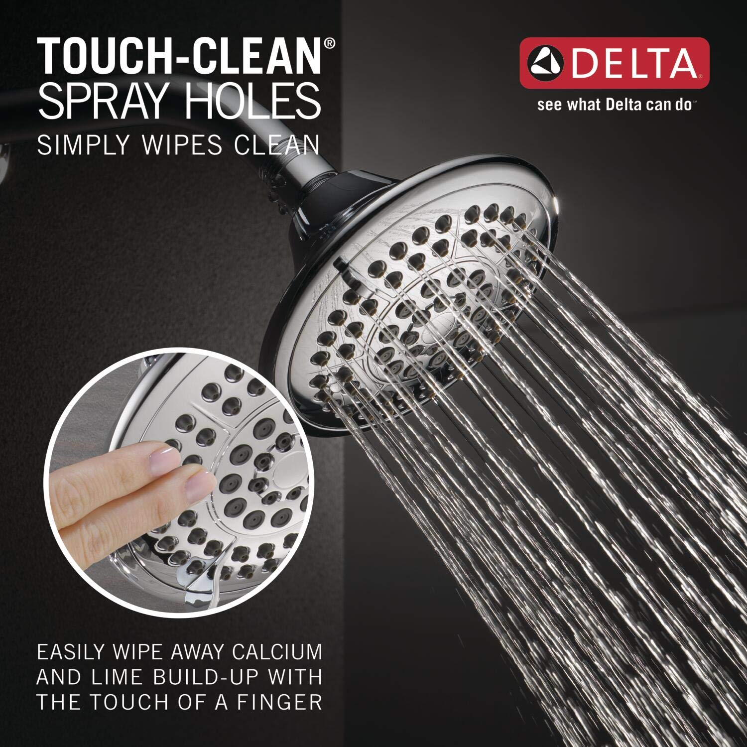 DELTA Lahara 17 Series Chrome Shower Trim Kit with 5-Spray Touch-Clean Shower Head & Valve - T17238 - Perfect for Bathroom Remodeling & Luxury Spa Experience